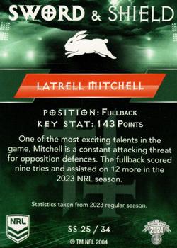 2024 NRL Traders Titanium - Sword & Shield #SS25 Latrell Mitchell Back